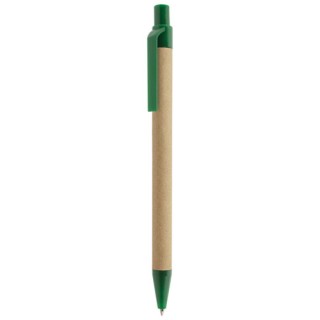 Bolígrafo personalizable de cartón con pulsadores en varios colores.